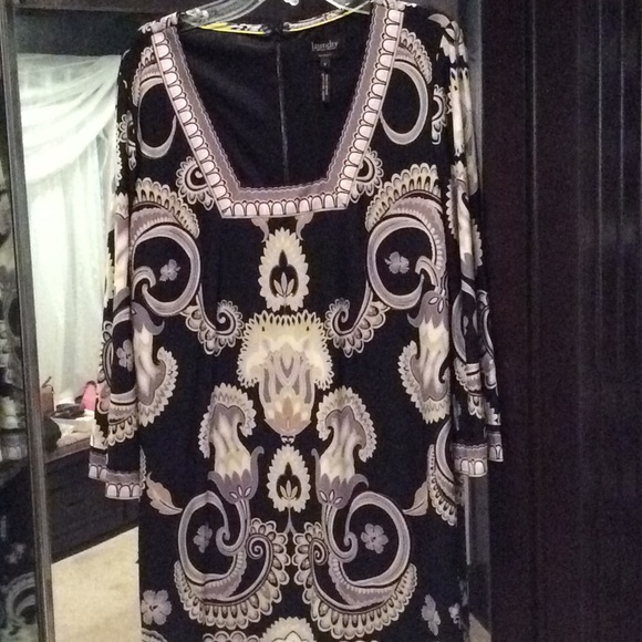 Laundry dress, bell sleeves, black, yellow, 6 - Picture 2 of 9